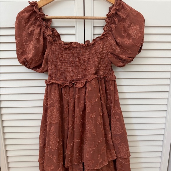 Rust Smocked Dress - Picture 4 of 4